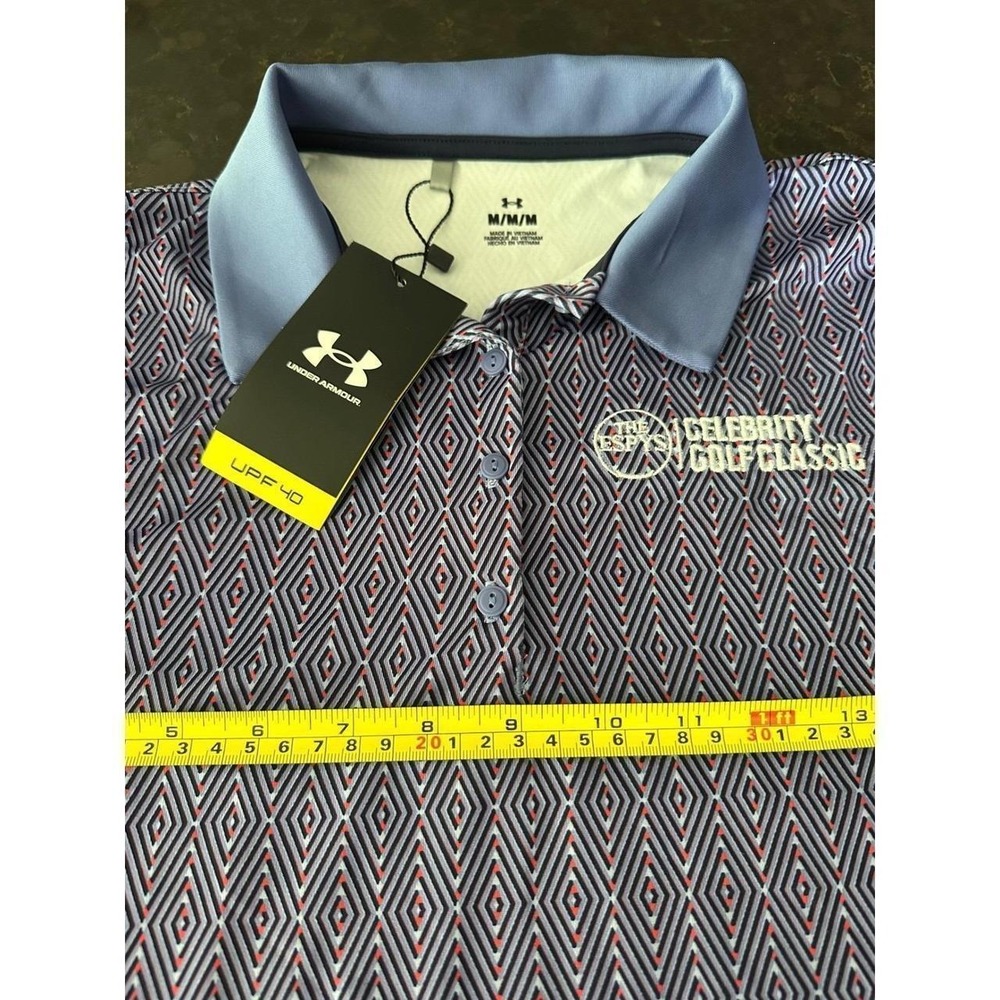 Under Armour Playoff Ace Polo Womens Medium Blue Diamond ESPYS V Foundation NEW - Picture 1 of 7